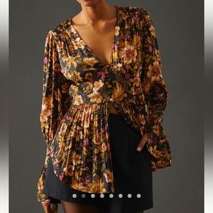 NWT Anthropologie deep v tunic